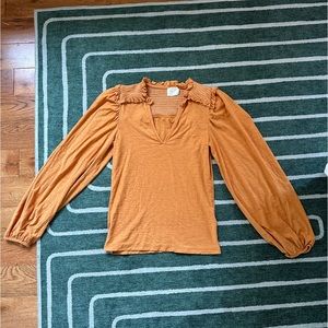Nation LTD Long Sleeved Orange Top XS